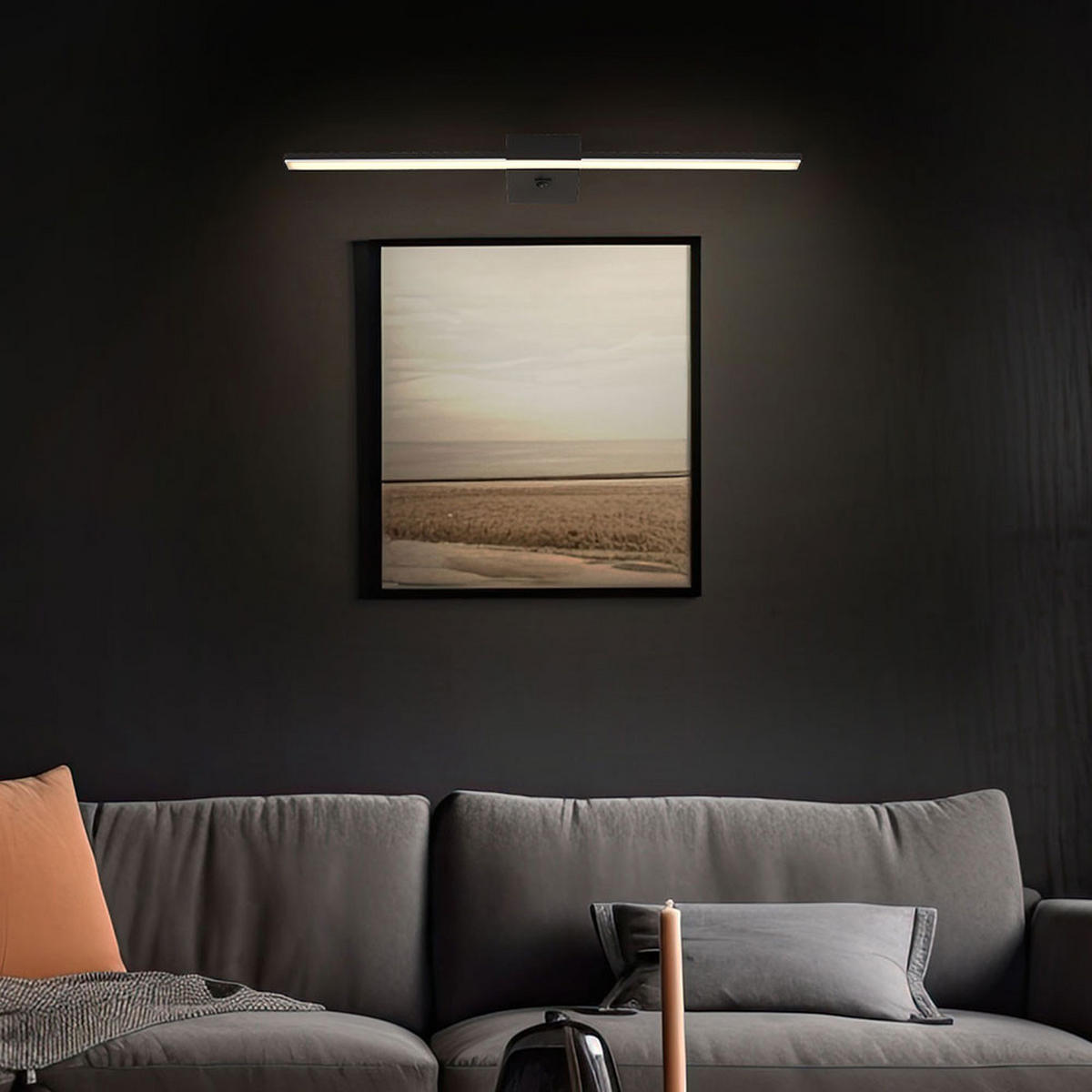 LED WANDLEUCHTE Metall Schwarz - Schwarz, Metall (61.5/3.7/61.5cm) - Globo Lighting