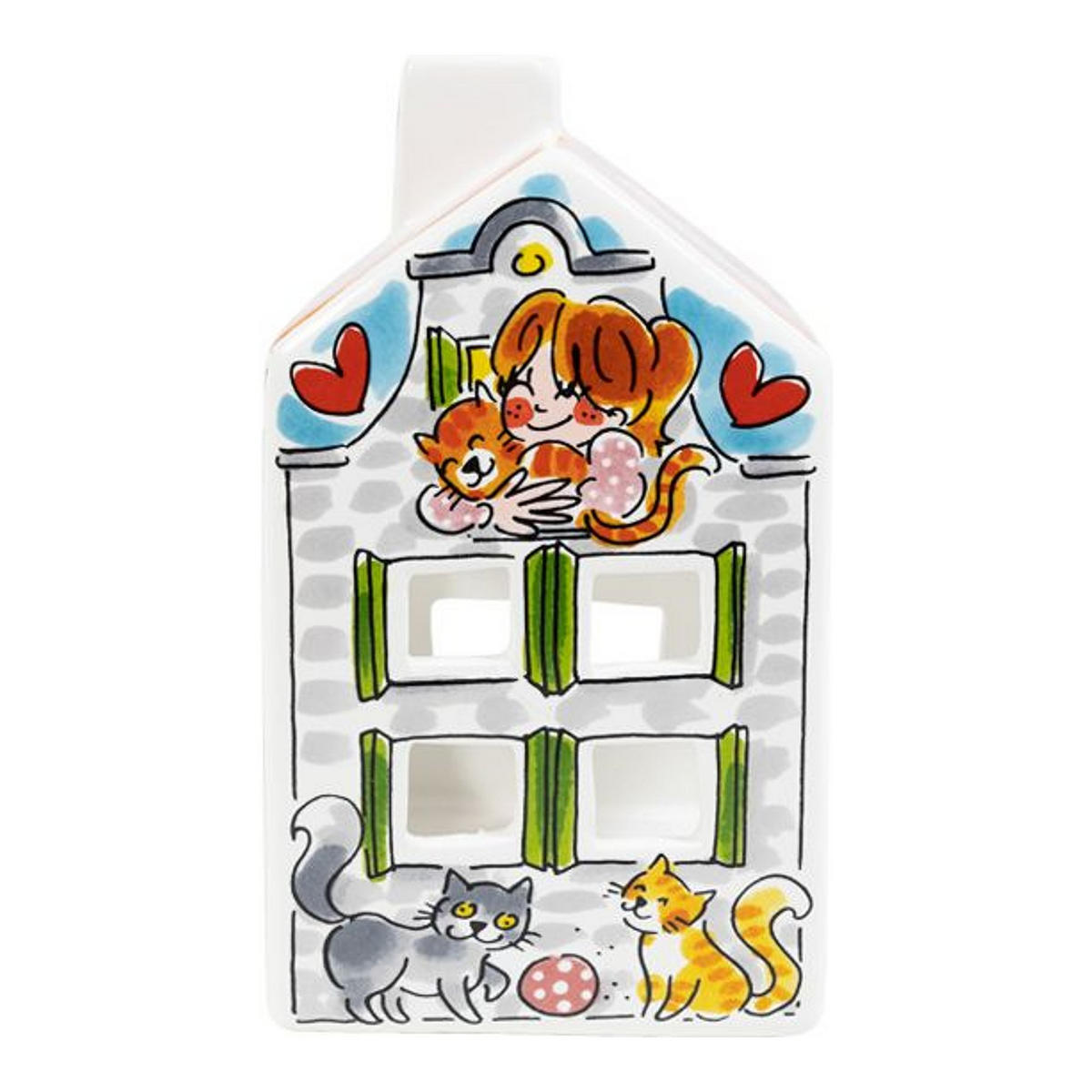 TEELICHTHALTER Katzenliebhaber in Bunt - 14,50cm - Multicolor, Keramik (8.5/14.5/8.3cm) - Blond Amsterdam
