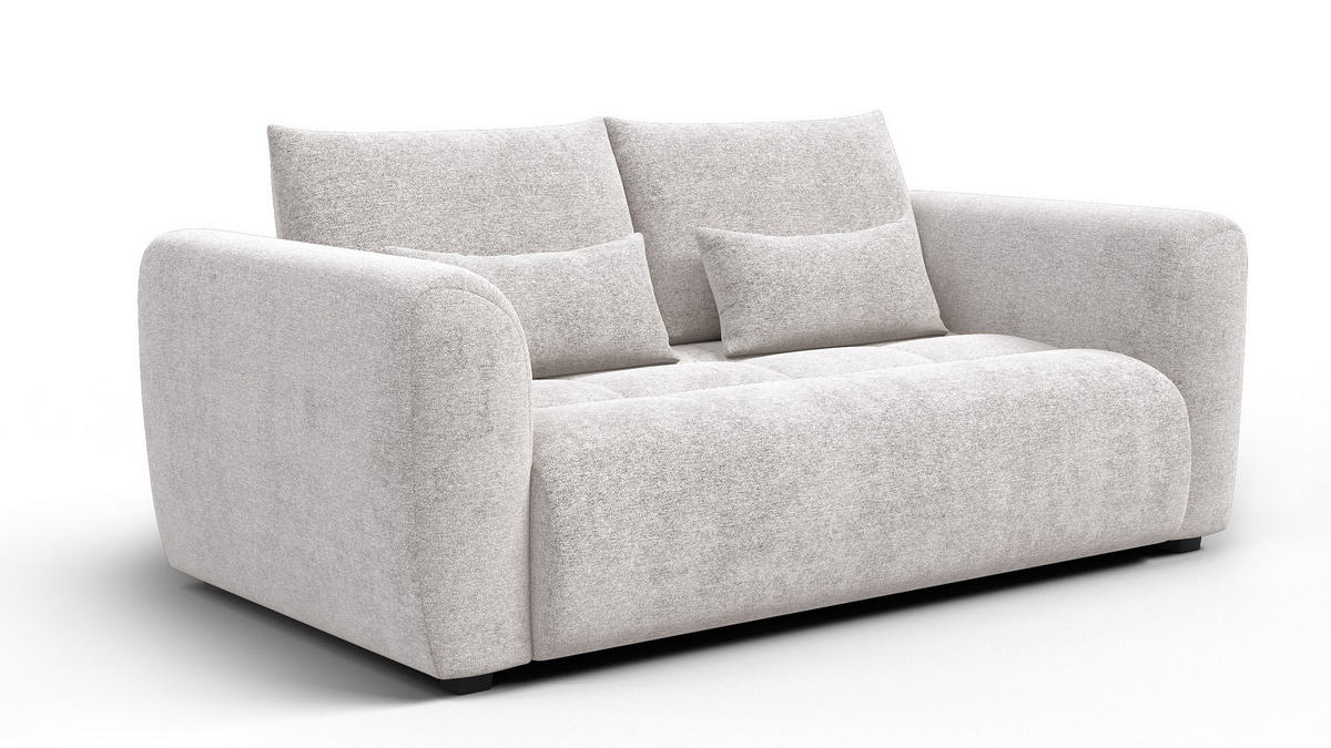 SOFA SORENO 3-Sitzer, ecru - Ecru/Schwarz, Holz/Textil (214/94/114cm) - Courtois Laville