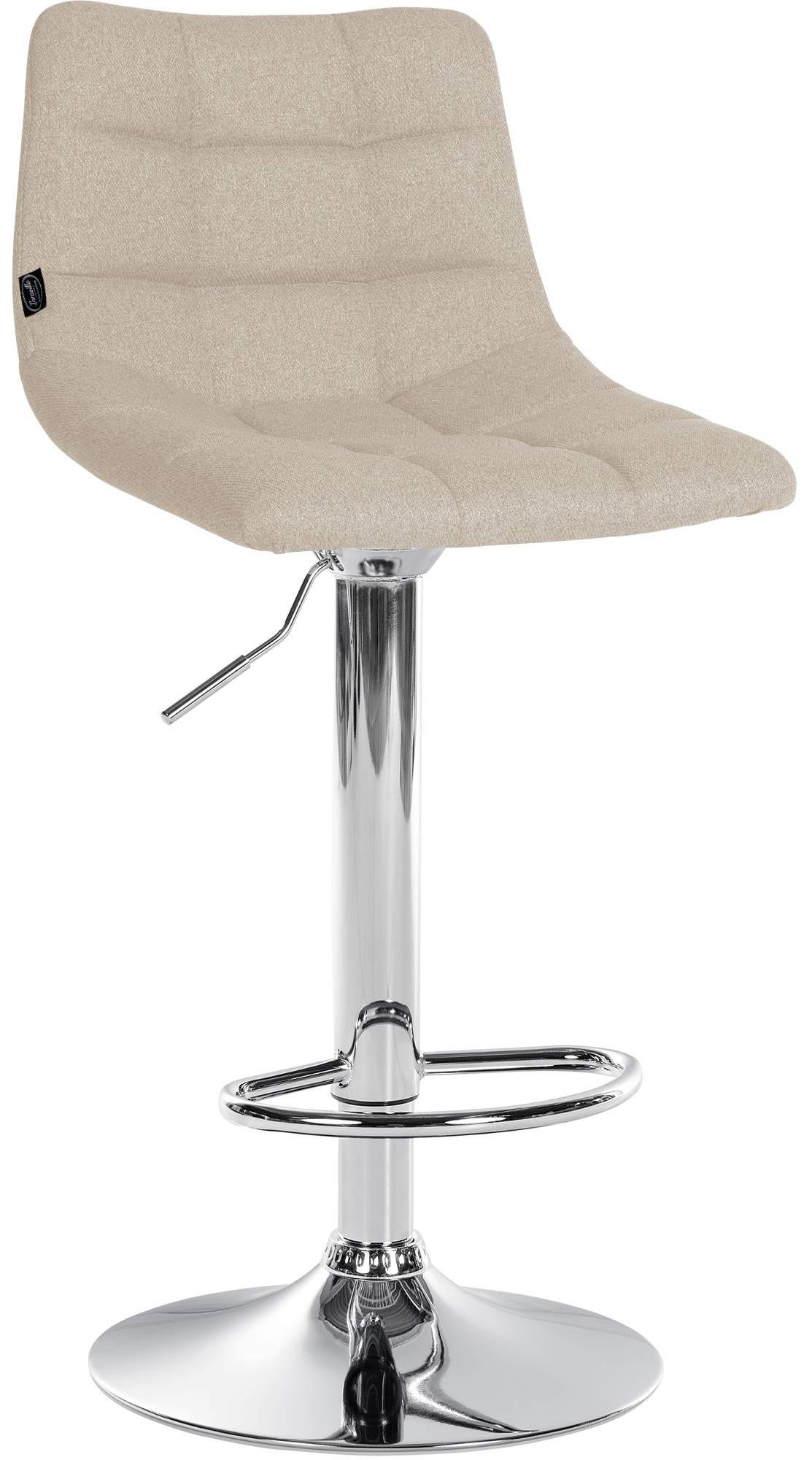 BARHOCKER Stoff creme - Chromfarben/Creme, Textil/Metall (43/87/46.5cm) - CLP