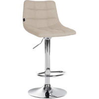 BARHOCKER Stoff creme - Chromfarben/Creme, Textil/Metall (43/87/46.5cm) - CLP