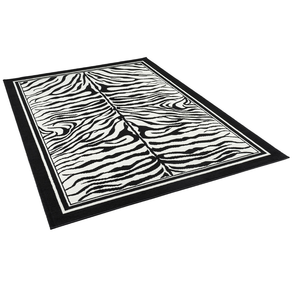 TRENDLINE TEPPICH ZEBRA - Schwarz/Weiß, Textil (160/230cm) - Pergamon