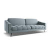 4-SITZER-SOFA Samt Stoff Blau - Blau/Schwarz, Textil/Metall (238/80/95cm) - Makamii