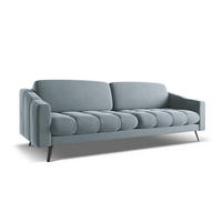 4-SITZER-SOFA Samt Stoff Blau - Blau/Schwarz, Textil/Metall (238/80/95cm) - Makamii