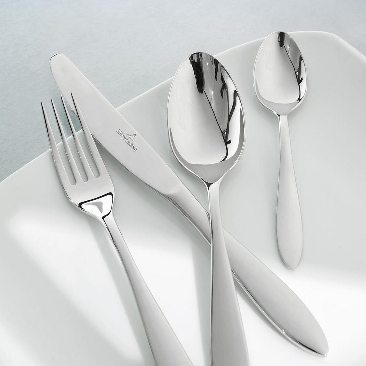 TAFELBESTECK GEBÜRSTET Arthur grau 144er Set - Grau, Metall - Villeroy & Boch