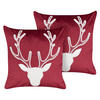 DEKOKISSEN 2er-Set Rot 45/45 cm Bicocca - Rot/Weiß, Textil (45/45cm) - Beliani
