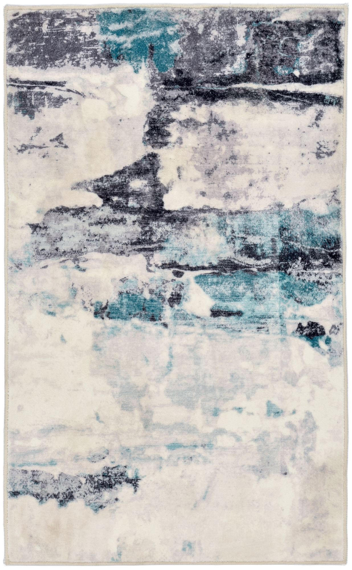 BADTEPPICH Ariella Grau 70x120 cm - Türkis, Textil (70/120cm) - Gino Falcone