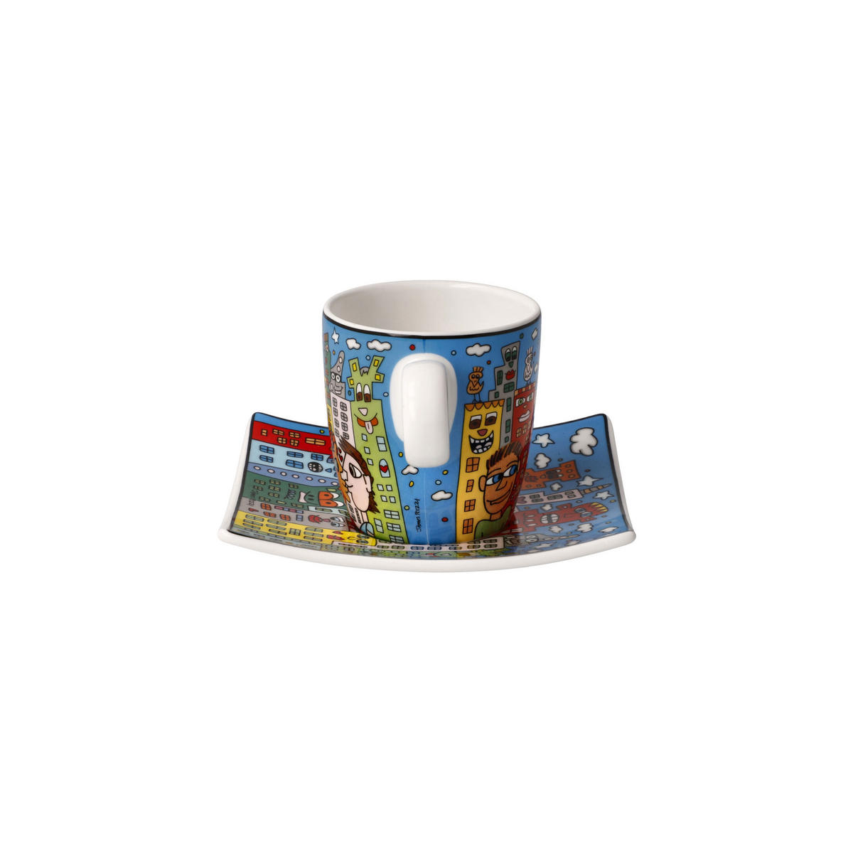 ESPRESSOTASSE James Rizzi - Summer in the City, Fine Bone China, Bunt, 0.25 L - Multicolor, Keramik (0.1L) - Goebel