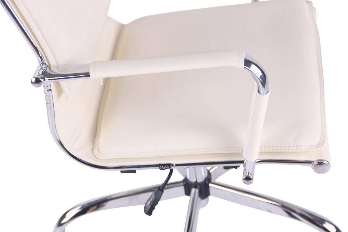 BÜROSTUHL Beta, Kunstleder Creme - Creme, Textil/Metall (58/120/63cm) - TPFLiving