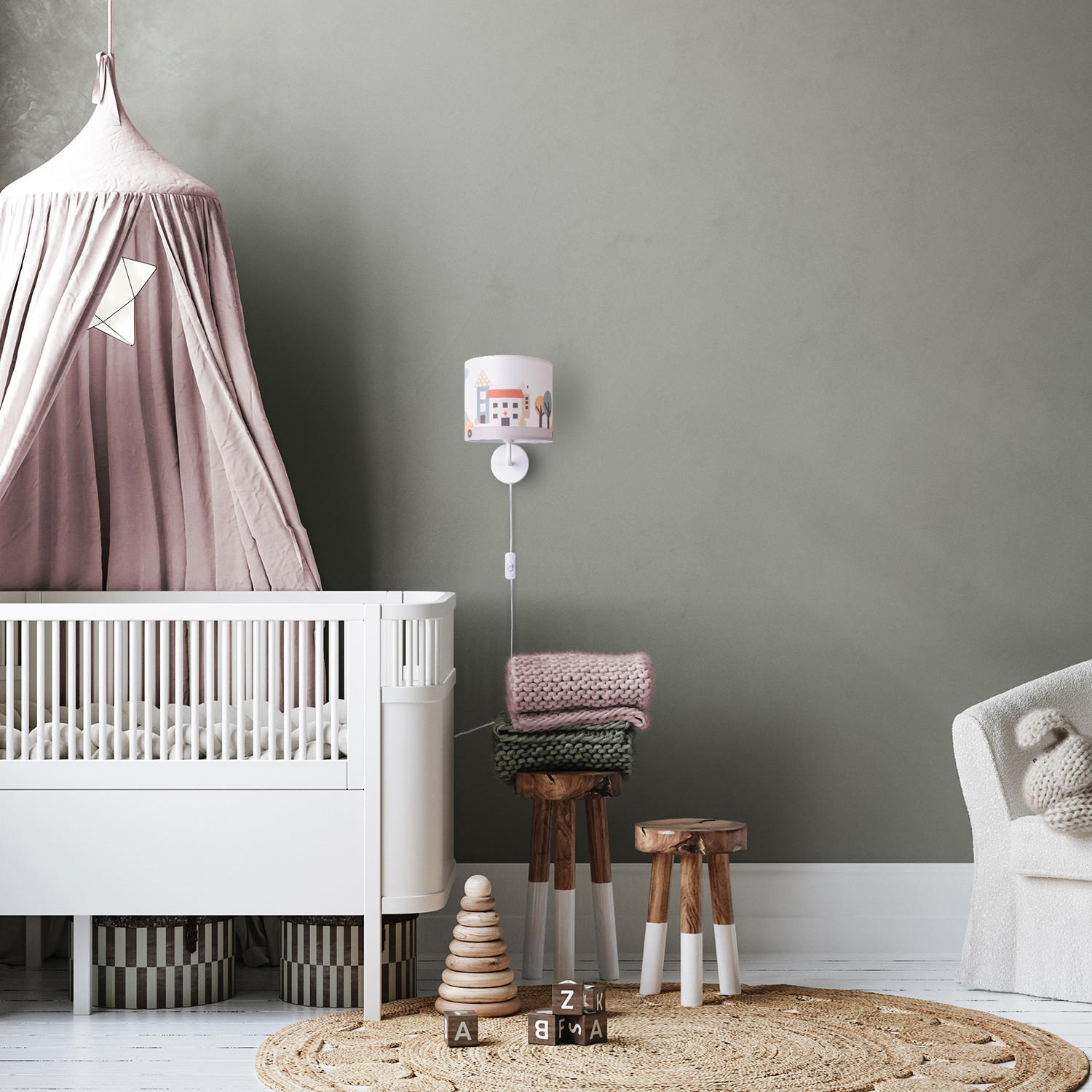 KINDERZIMMERLAMPE Luca Wl Cap 318 - Hellrot, Metall (20.9/18/26.9cm) - Paco Home