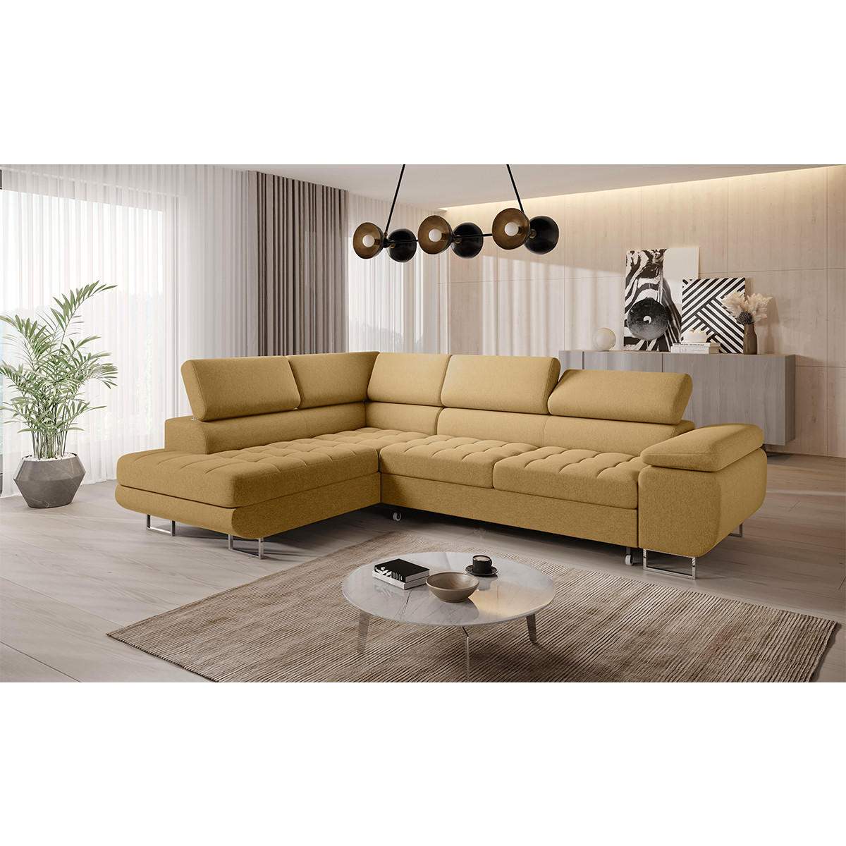ECKSOFA Eden 4 Sitzplätze Gelb - Gelb, Holzwerkstoff (271/201cm) - Petits-meubles