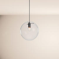 GALERIELEUCHTE Orb 5m Abhängung Klar/Schwarz Ø 30cm - Klar, Glas (30/30/30cm) - s.luce