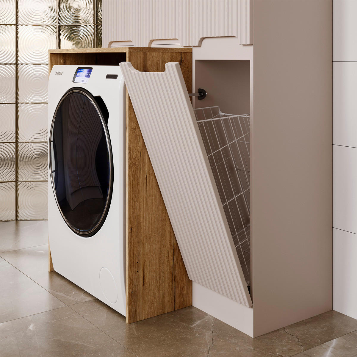 ZÁVĚSNÝ SLOUPEK Riva Kašmír - béžová, kompozitní dřevo (35/180/39cm) - Petits-meubles