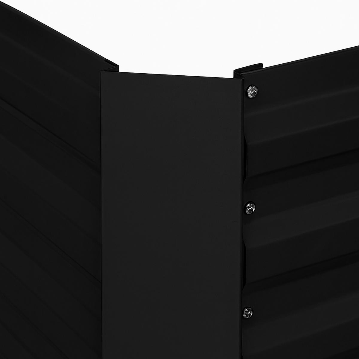 HOCHBEET - Schwarz, Metall (90/30/90cm) - Relaxdays