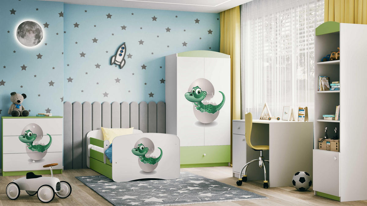 KOMMODE Babydreams Kleiner Dino 81/81/41 - Grün, Holzwerkstoff (81/81/41cm) - RAUMHIRSCH FURNITURE
