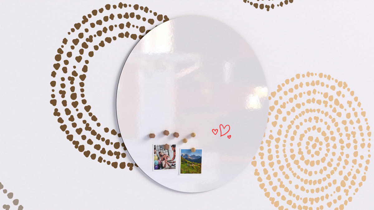 RUNDE Magnetplatte SLIMboard weiß 60 cm Durchmesser - rahmenlose weiße Tafel - Weiß, Metall (60/60/0.3cm) - ALLboards