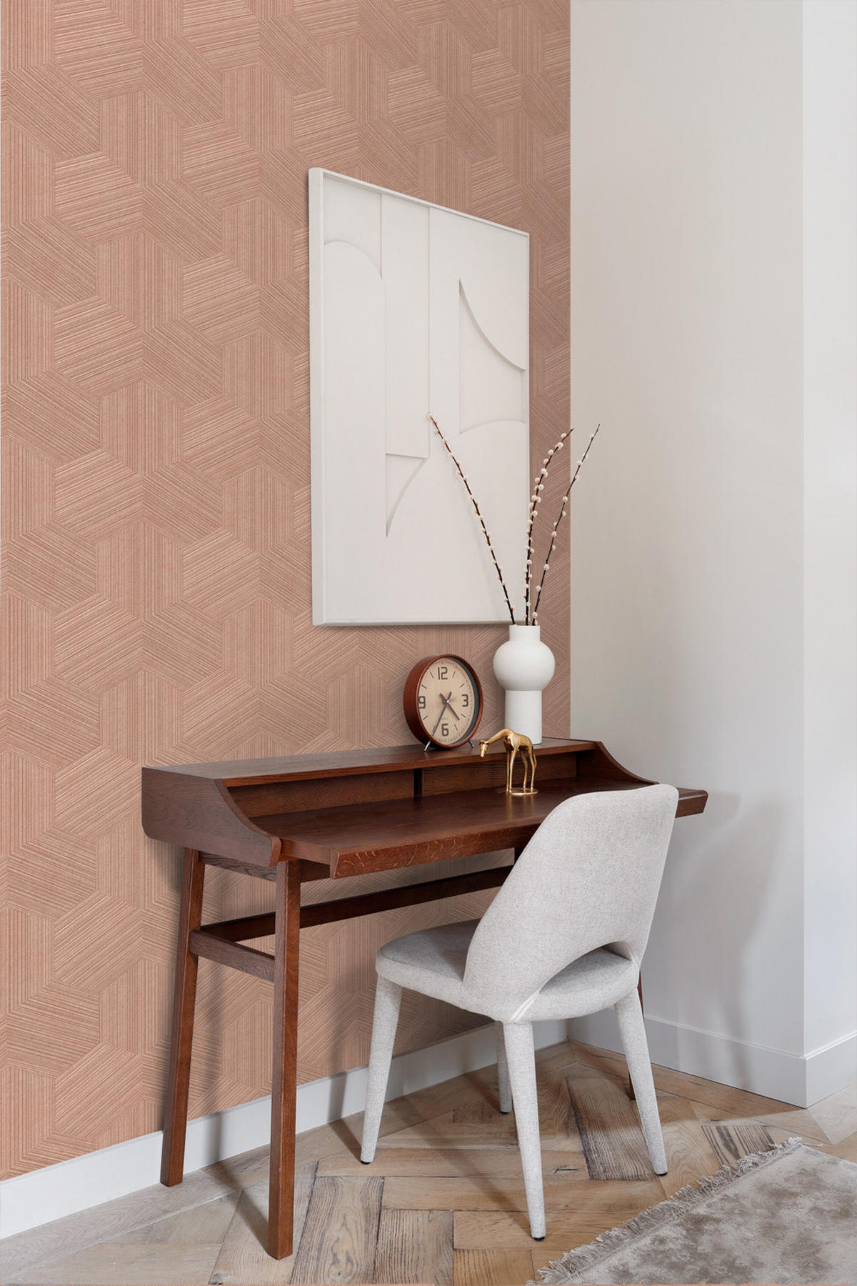 TAPETE 3D-Muster 50 x 900 cm - Terracotta, Papier (50/900cm) - Origin Wallcoverings