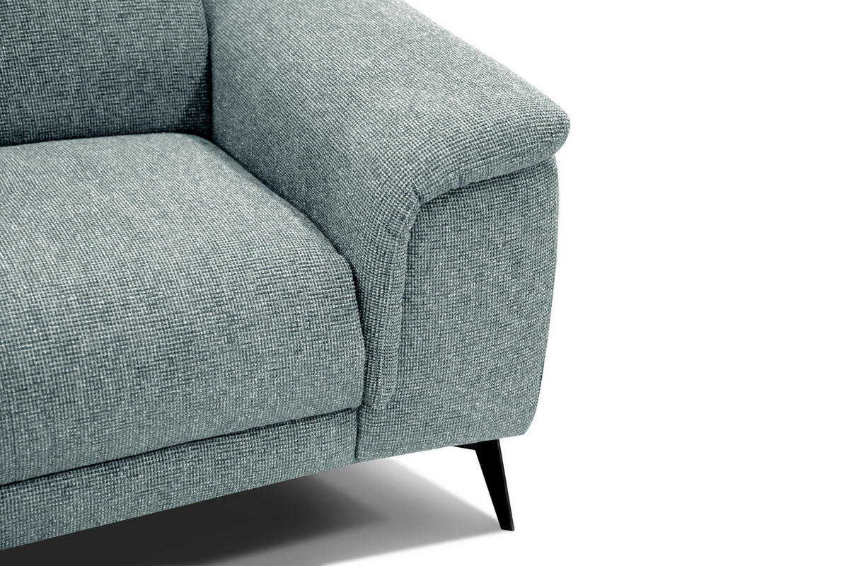 RELAXSOFA FIERO 3-Sitzer mit 2 Relaxfunktionen, mintgrün - Schwarz/Mintgrün, Holzwerkstoff/Textil (212/82/103cm) - Courtois Laville