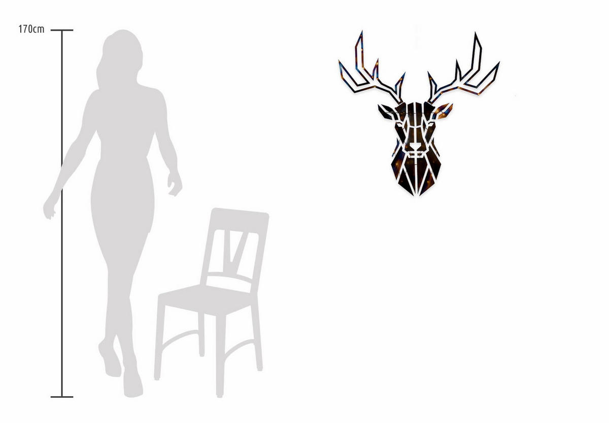 WANDDEKO Braun 80/77 cm - Braun, Metall (2.21/77/3cm) - KUNSTLOFT