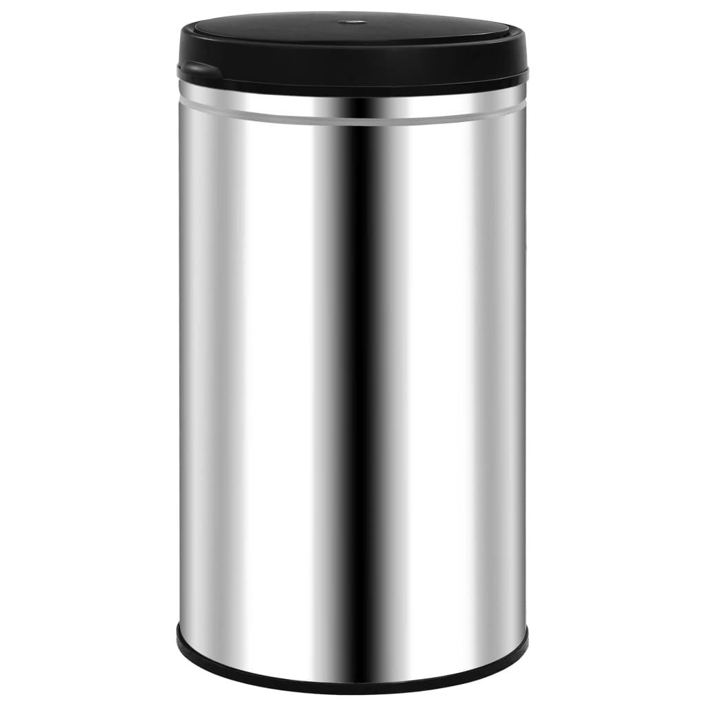 MÜLLEIMER mit Sensor 60L Edelstahl Abfalleimer Automatik - Silberfarben, Metall (36/66/36cm) - DELUKE