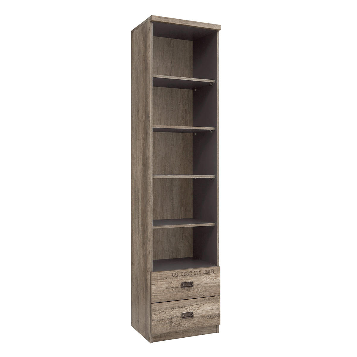 BÜCHERREGAL Abel Holz und Grau - Grau, Holzwerkstoff (50/205/40cm) - Petits-meubles