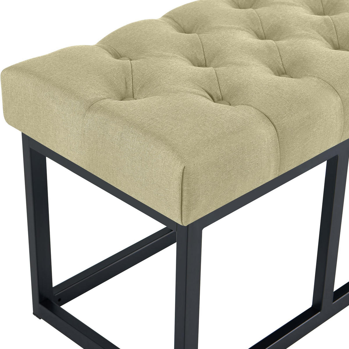 SITZBANK 150/38 cm Stoff Taupe - Taupe/Schwarz, Textil/Metall (150/46/38cm) - CLP