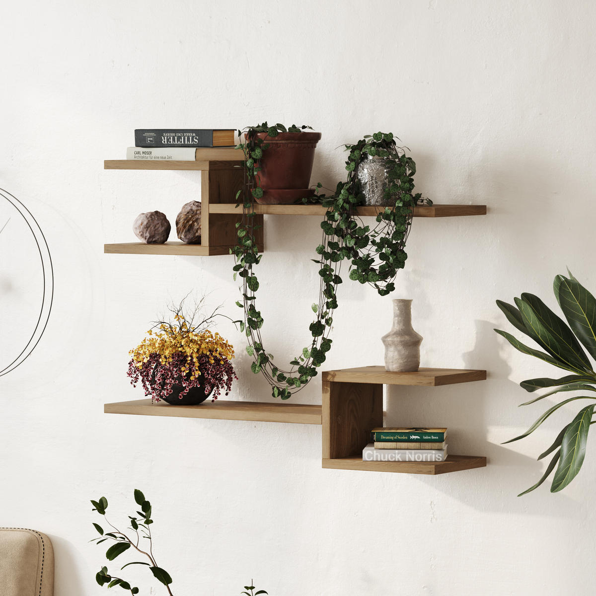 WANDBOARD Fork 2er-Set Whiskey Eiche 75/19,6/18,2 cm - Dunkelbraun, Holzwerkstoff (74.5/18.2/19.6cm) - Decortie