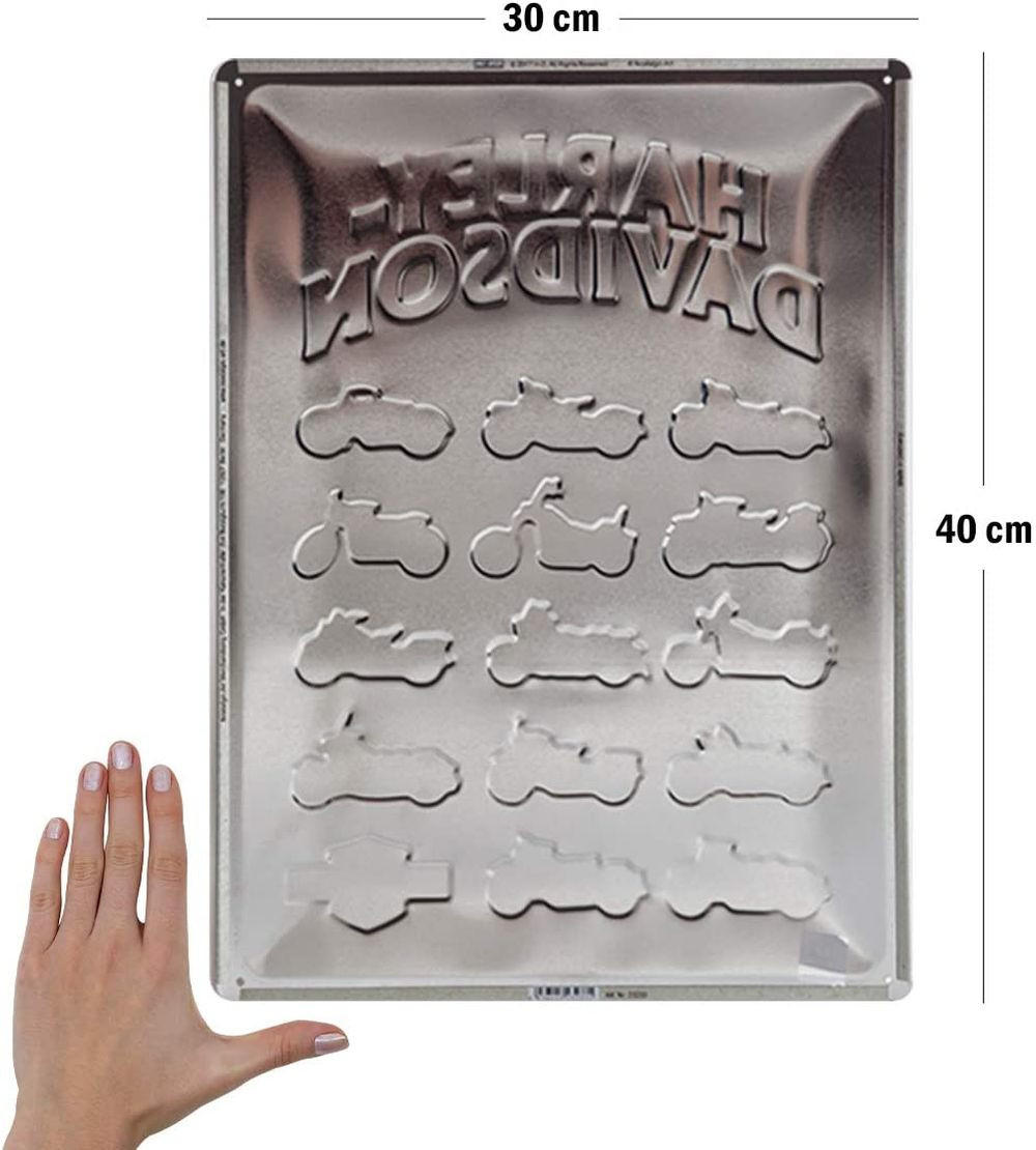 BLECHSCHILD 30/40 cm Harley-Davidson Models - Multicolor, Metall (30/40/0.2cm) - Nostalgic-Art