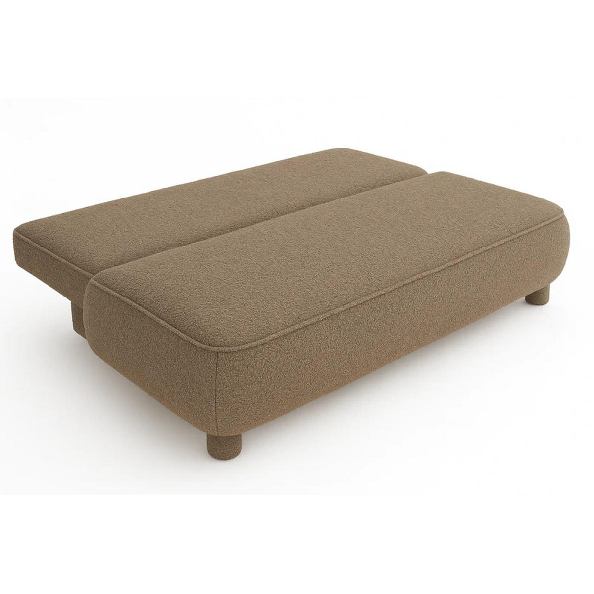 SCHLAFSOFA MAJA, Sofa mit Schlaffunktion und Bettkasten, Farbe: Hellbraun, Bouclé-Stoff - Hellbraun, Textil (209/96/96cm) - Sepro Meble