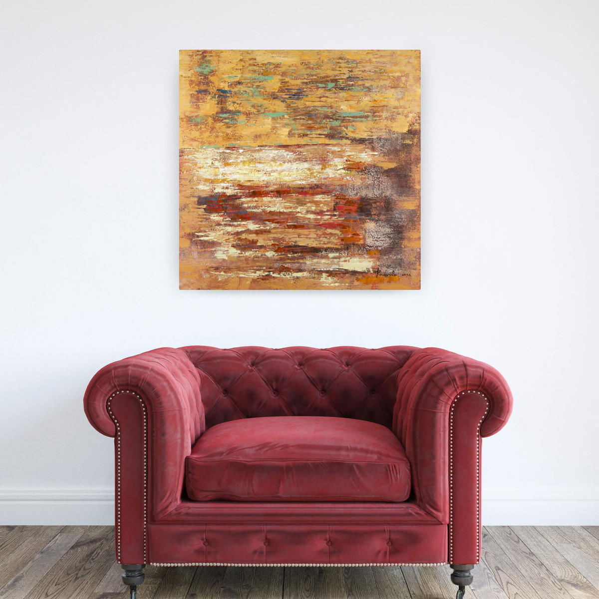 ÖLGEMÄLDE 80/80 cm - Braun, Holz/Textil (80/80cm) - KUNSTLOFT