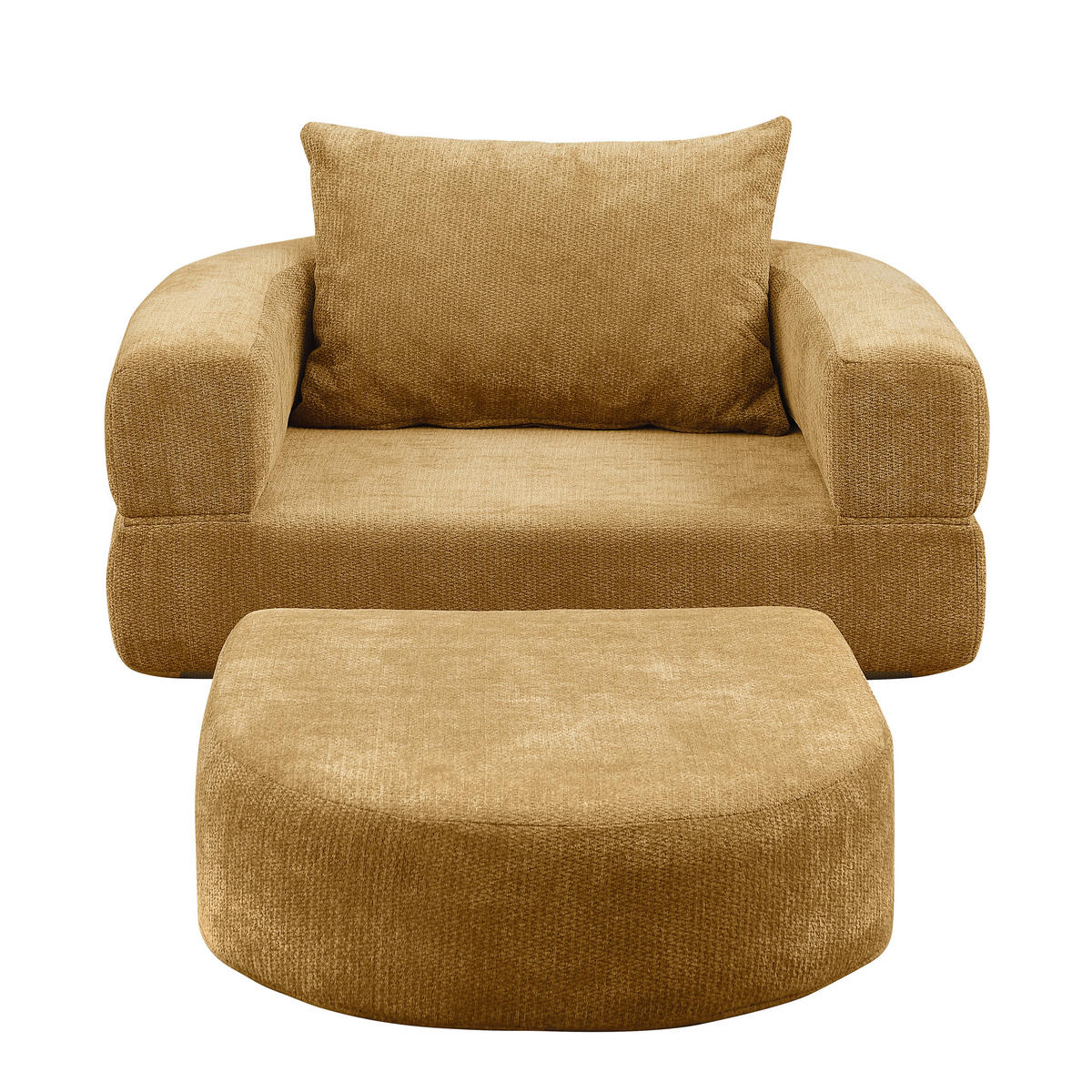 SCHLAFSESSEL in Chenille-Optik - Taupe, Textil (100/42/90cm) - Urban Meuble