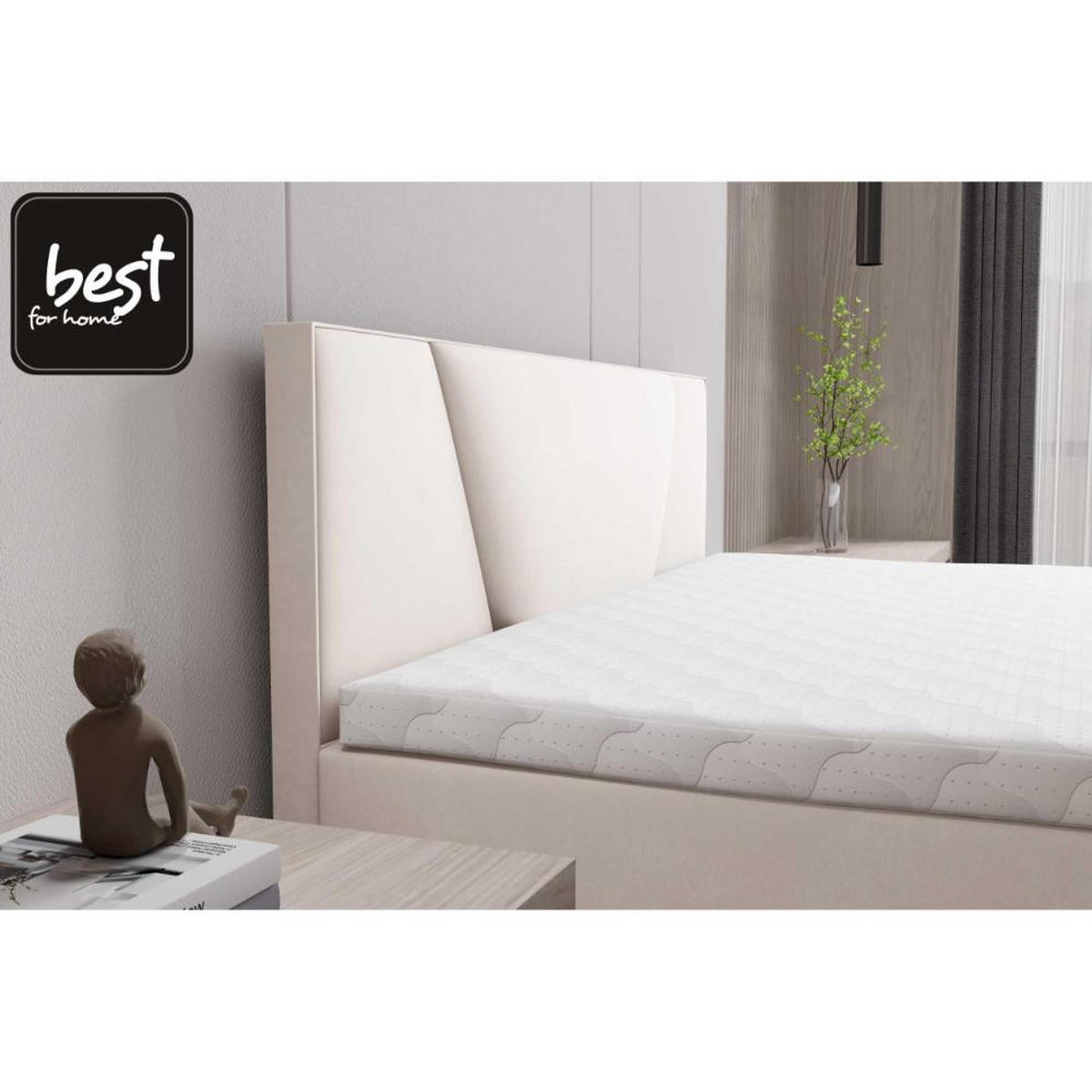 BOXBETT Jubilee Bonellfederkern inkl - Creme, Holz/Holzwerkstoff (140/200cm) - Best For Home