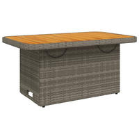 GARTENTISCH Grau 90/55/71 Cm Poly Rattan Und Akazienholz - Grau, Kunststoff (90/55/71cm) - vidaXL