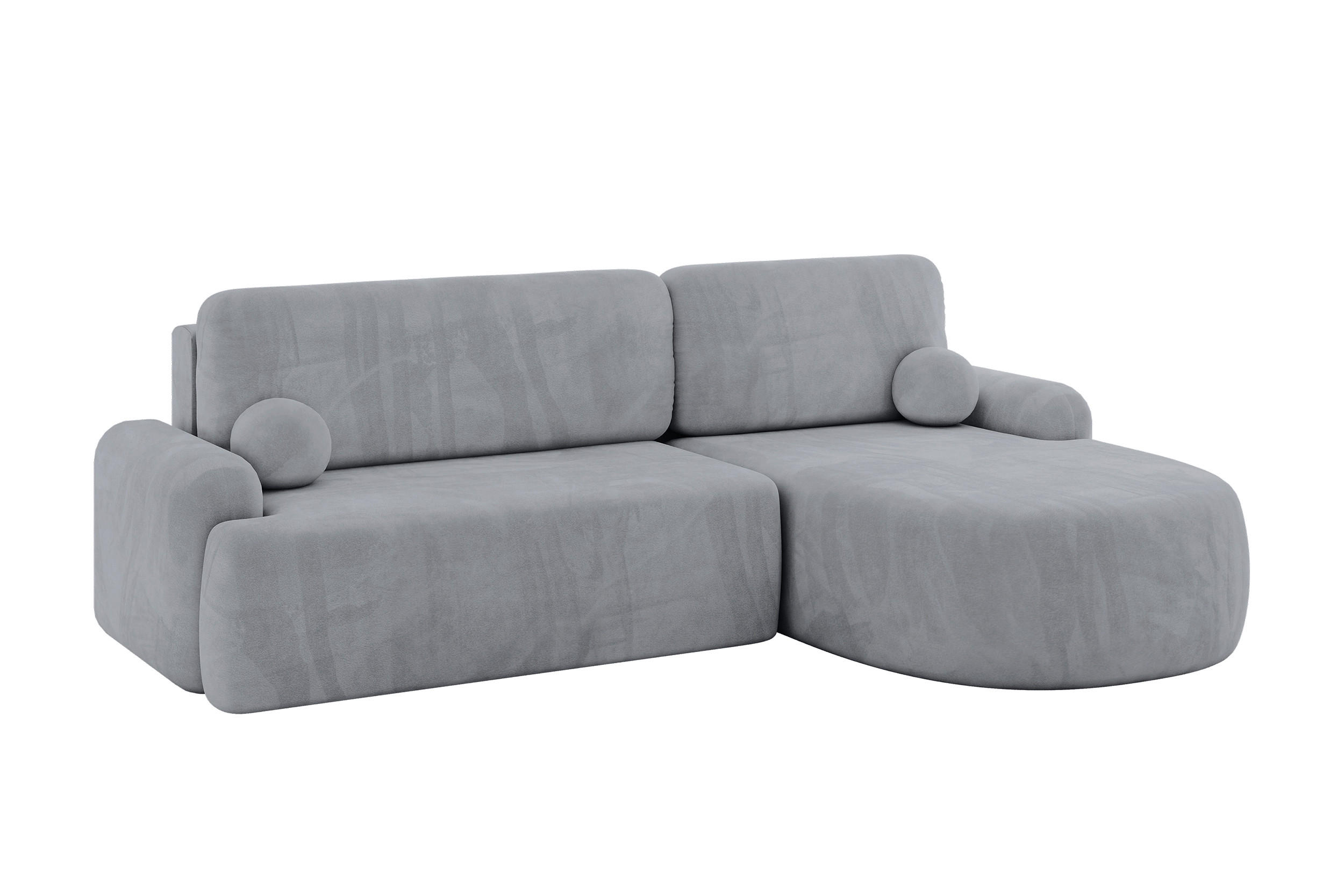 ECKSOFA mit Schlaffunktion und Bettkasten LIRA-L - 264x172x89 Grau - Grau, Holzwerkstoff/Textil (172/264cm) - ALTDECOR