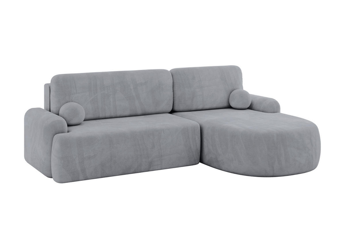 ECKSOFA mit Schlaffunktion und Bettkasten LIRA-L - 264x172x89 Grau - Grau, Holzwerkstoff/Textil (172/264cm) - ALTDECOR