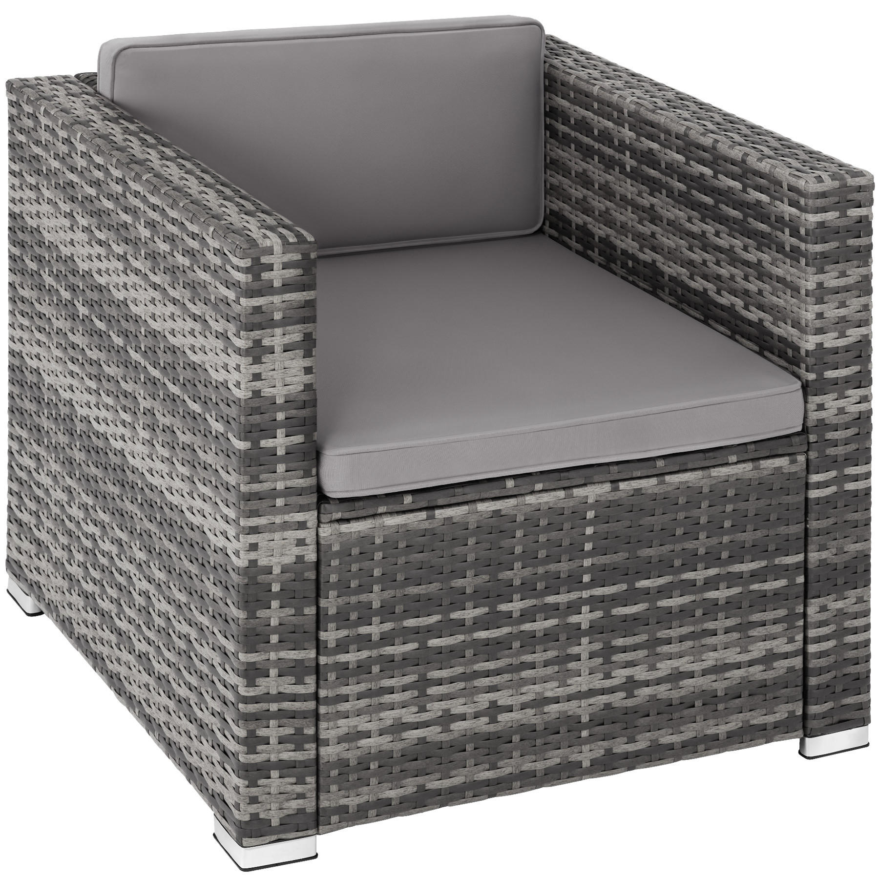 RATTANSESSEL Lignano,70 x 69 x 65cm,grau - Grau, Kunststoff (70/65/69cm) - tectake