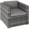 RATTANSESSEL Lignano,70 x 69 x 65cm,grau - Grau, Kunststoff (70/65/69cm) - tectake