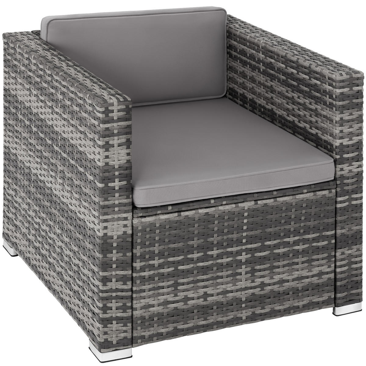 RATTANSESSEL Lignano,70 x 69 x 65cm,grau - Grau, Kunststoff (70/65/69cm) - tectake