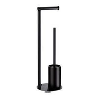 WC-BÜRSTENHALTER – 2-in-1 (Schwarz) 17 x 51 cm - Schwarz, Metall (17/51/17cm)