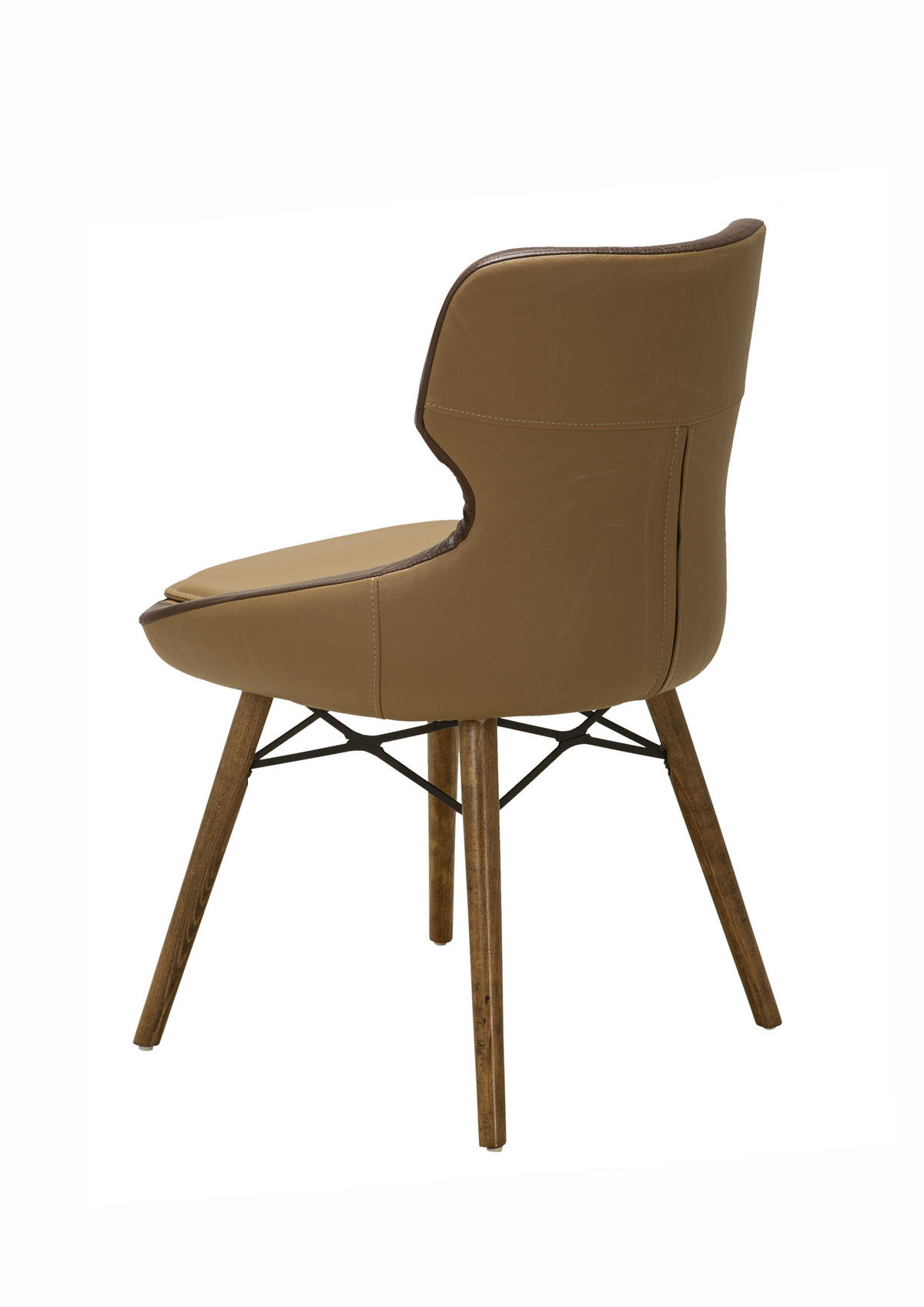 POLSTERSTUHL ARIA mit Kunstleder-Bezug & Holzgestell – Modern Dining - Braun, Holz/Textil (53.5/80.5/56cm) - Stuhlmann