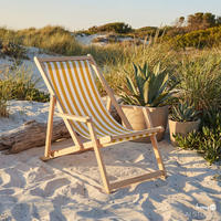 LIEGESTUHL - Akazie massiv / Webstoff - Gelb, Holz/Textil (63/88/102cm) - home24