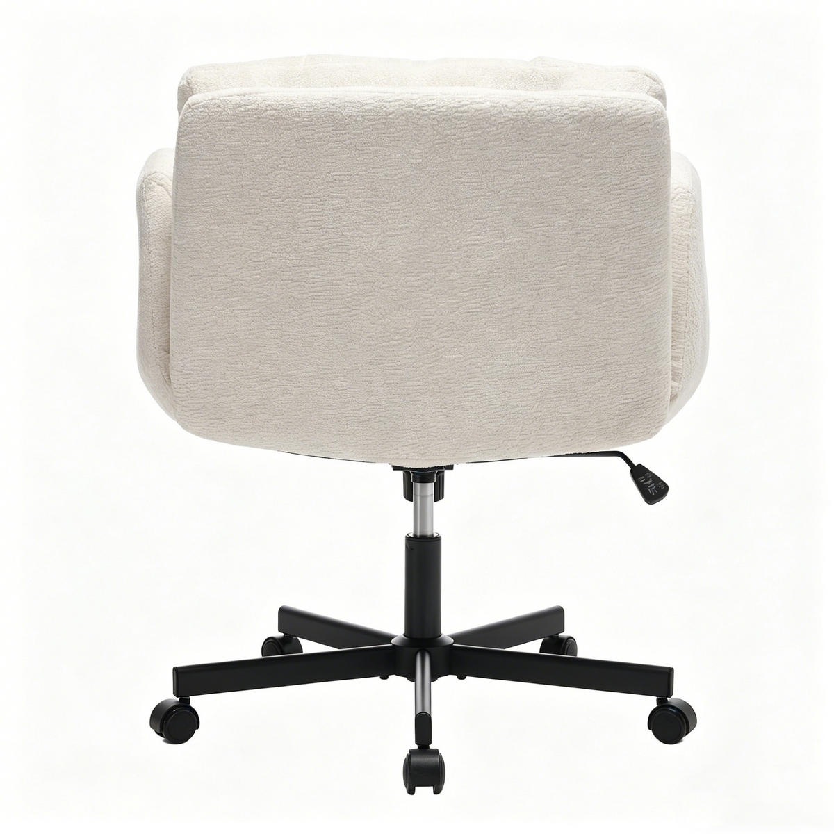 DREHSTUHL Chair Bürostuhl Chenille höhenverstellbar Armlehnen Schwarz - Beige, Holzwerkstoff (60/92.5/57.5cm)