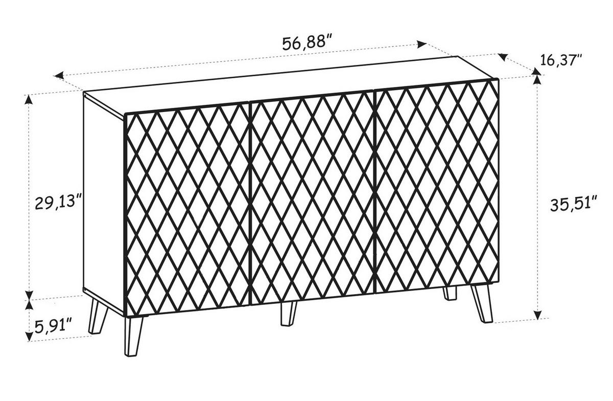 KOMMODE Schwarz 145/90/42 - Schwarz, Holzwerkstoff (145/90/42cm) - RAUMHIRSCH FURNITURE