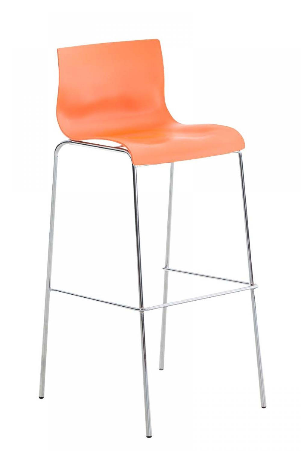 BARHOCKER Kunststoff Orange - Chromfarben/Orange, Kunststoff/Metall (43/100/48cm) - CLP