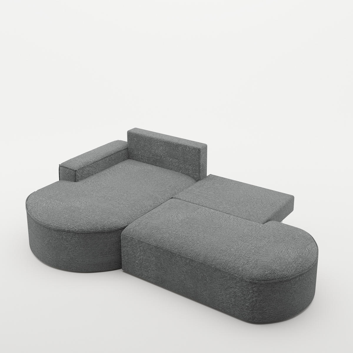 ECKSOFA Modena Pro - Komfort Und Stil stoff Arena Anthrazit Links - Anthrazit, Holz (278/179cm) - Kaiser Möbel