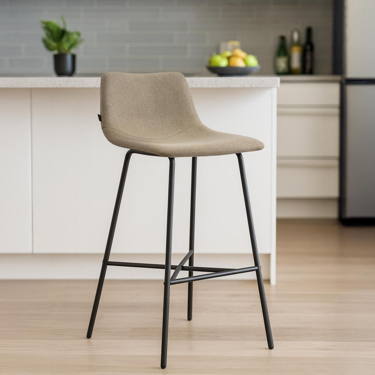 BARHOCKER Altona 98x44x49 cm taupe - Taupe, Metall (44/98/49cm) - furnicato