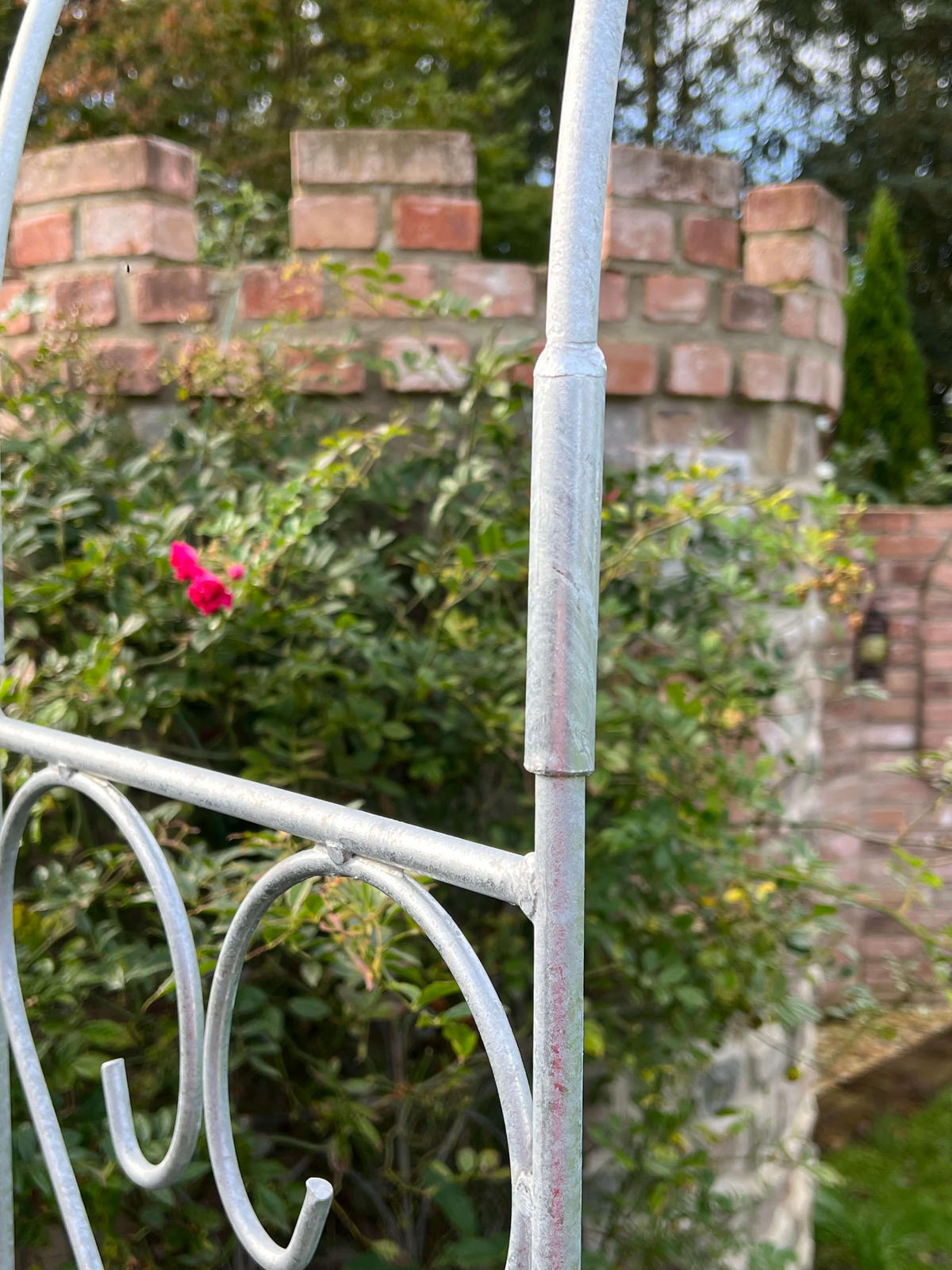 ROSENBOGEN Metall Verzinkt Massiv 120 cm Torbogen - Grau, Metall (120/232/36cm) - DanDiBo