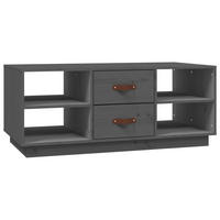 COUCHTISCH Grau 100x50x41 cm Massivholz Kiefer - Grau, Holz (100/50/41cm) - furnicato