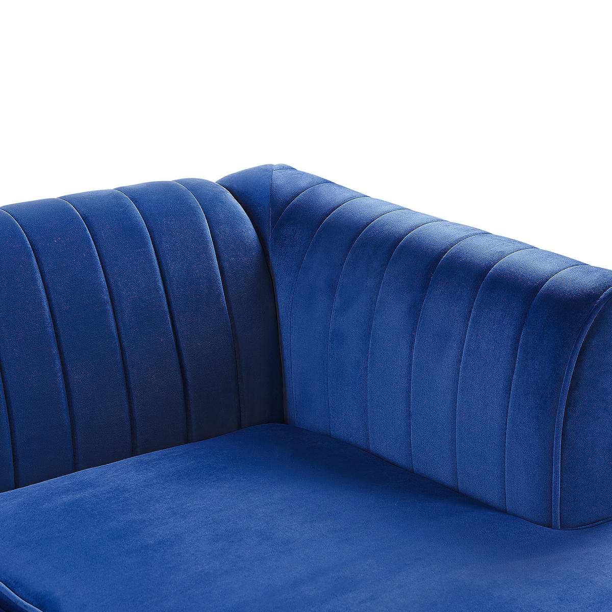 ECKSOFA Samtstoff Marineblau rechtsseitig Timra - Hellblau, Textil (220/160cm) - Beliani