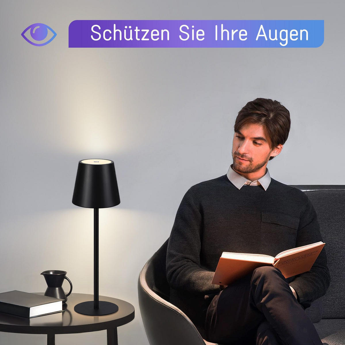 LED-TISCHLEUCHTE Kassel(2er-set) 11/11/37.5 cm - Schwarz, Metall (11/11/37.5cm) - Nettlife
